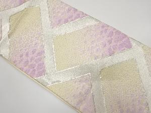 アンティーク　桧垣に花模様織り出し袋帯（着用可）